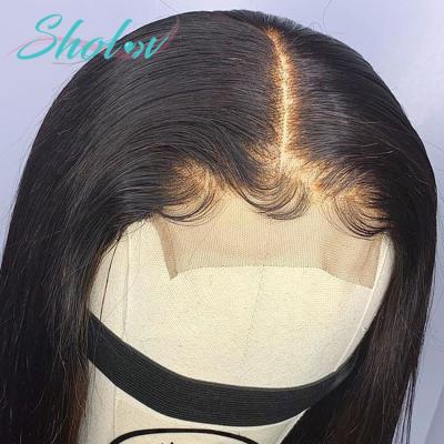 China Silky Straight Wave Cuticle Aligned Straight Natural Bone 4x4 Double Closure Human Hair Wig, Brazilian Virgin Hair 4x4 Swiss Virgin HD Lace Wig Preplucked for sale