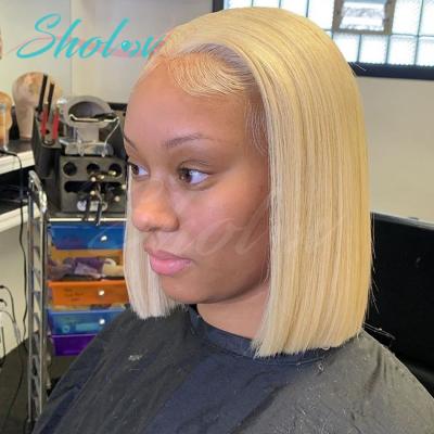 China Silky Straight Wave Glueless Blonde Hd 10 Color Inch Bob Lace Frontal Wig Short, Wig Bob For Wig Short, Full Lace Fringe Hair Bob Human Hair Wig for sale