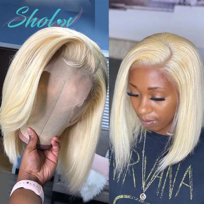 China T4/613 Silky Straight 630 Frontal Wig Blonde, 34 Lace Front Human Hair Wig, t1b/40 613 headband 13 inch 1b/613 6 wigs for sale