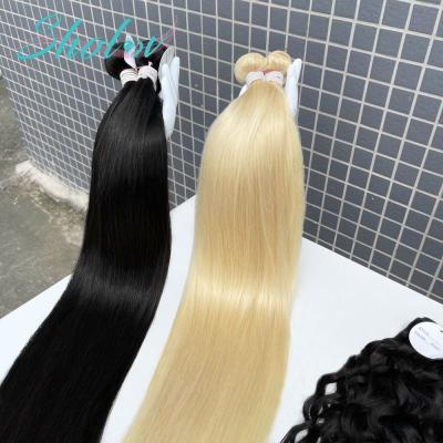 China Best Sellers Silky Straight Wave Virgin Hair India Peruvian Virgin Brazilian 30in Hair Wholesale Bundles 613 Blonde Micro Ring Hair Extension for sale