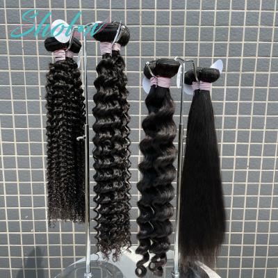 China Human Hair 12A,Natural Raw Deep Wave Indian Cuticle Aligned 100% Double Drawn Mink Raw Virgin Human Hair,Brazilian Grade Waterwave 18Inch Hair for sale