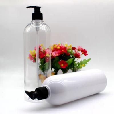 China Factory Inventory 28mm Cosmetic Neck Skin Care Cosmetic Bottles 1000ml With Transparent White PET Lotion Plastic Bottles for sale