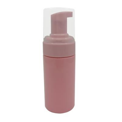 China 100ML Cosmetic Stock Plastic Pet Soap Wash Bottle Foaming Pink Foam Pump Bottle for sale