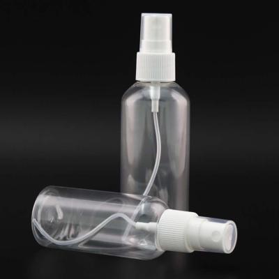 China Custom Transparent Clear Plastic Pump Water Sanitizer Bottle Spray Bottle Empty 60ml 100ml PET BEAUTY PACKAGING Alcohol Bottle Wholesale for sale