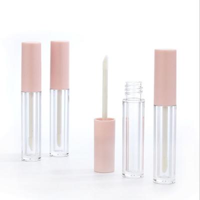 China Lip Gloss Gel Pink Lip Gloss Containers Tube With Plastic Material Clear Unique Lip Gloss Container for sale