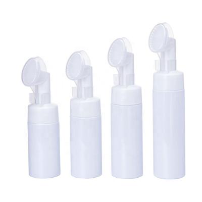 China Cosmetic Face Washing Brush 100ml 120ml 150ml 200ml Emulsion Foam Bottle Plastic Foam Bottle Facial Applicator Bottles With Brush for sale