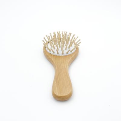 China Lotus Wood Waterproof Custom Bamboo Pins Massage Head Round Shape Hair Brush Detangling Comb For Hair Protect for sale