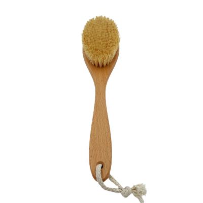 China Custom Long Handle Long Boar Boar Hair Bamboo Body Back Exfoliation Massager Bath Brush For Adults for sale