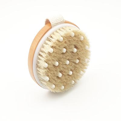 China EXFOLIATE Personal Care Tools Portable Dry Skin Lotus Wooden Body Clean Bath Drying Brush for sale