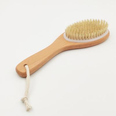 China EXFOLIATE Wholesale Personal Care Lotus Wood PE Pad With Boar Stiffens Dry Cotton Rope Brushes For Women Cleansing Skin for sale