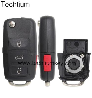 China Remote Key Car Key 3+1 Button Flip Key Shell With Panic For VW for sale