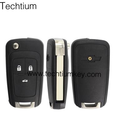 China 3 Button Car Flip Remote Key Shell High Quality Home FOB Cover For Chevrolet Optra Key With Square Cross Logo for sale