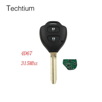 China Car key replacement remote key with 4D67 chip and ABS plastic 315Mhz fit for toyota wish for sale