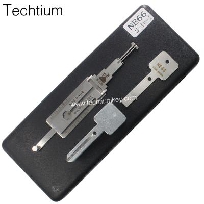 China Replacemnt Lishi Genuine Original NE66 2 in 1 Car Door Lock Pick Decoder Open Tool Locksmith Repair Tools for sale