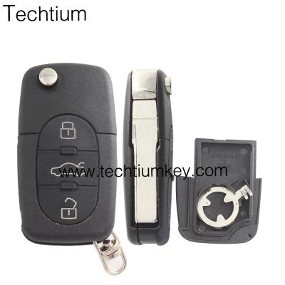 China ABS/Plastic Hot Sales 3 Button Remote Key Shell With 1616 Battery Car Key Case Replacement With Logo For Audi for sale