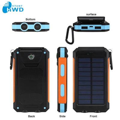 China Hot Selling Charge 10000 mAh, Outdoor Waterproof Portable Solar Power Bank Battery Charger for Smartphone Sunlight Traveler for sale