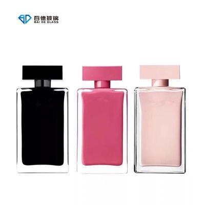 China Cosmetic Wholesale OEM/ODM 100ml Luxury Fragrance Sprayer Atomizer Empty Perfume Glass Bottle Inner print women perfume bottle with box for sale