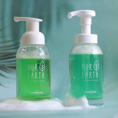 China Cosmetic Eco-friendly reusable glass foam pressure 8oz 250ml 16oz 500ml Boston hand liquid soap shampoo foam pump bottle for sale