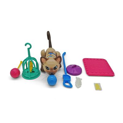 China Best Price Kids Small Plastic PVC Cat Toys Set Plastic Toy Without Function for sale