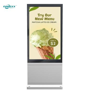 China Super Slim Digital Signage Kiosk Double Sided LCD Advertising Player Vertical Totem for sale