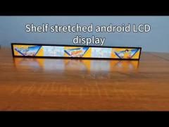 Shelf edge stretched bar LCD display