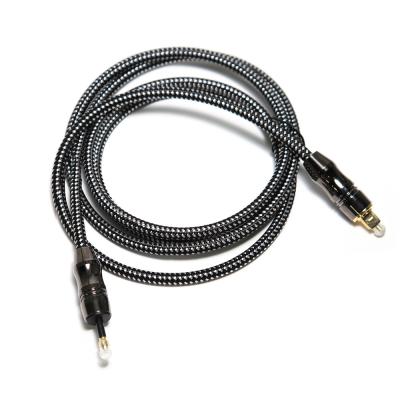 China TOSLINK OD6.0mm Digital Optical Fiber Audio Cable Black Zinc Alloy Plastic Wire for sale