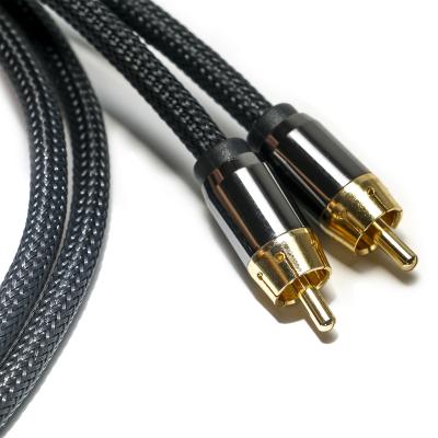 중국 RCA 디지털 오디오 케이블 3.5MM 니트 나일론 로프 도금 알루미늄 합금 쉘 골든 커넥터 사운드 바 용 프리미엄 품질 판매용