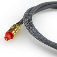 中国 Toslink デジタル光ファイバー ケーブル ウーブン ネット メッキ ゴールド シェル レッド ポート 1.2M 2M 3M サウンドバー用 販売のため