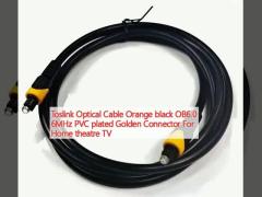 Toslink Optical Cable Orange black OB6.0 6MHz PVC plated Golden Connector For Home theatre TV