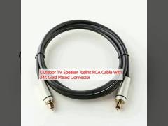 Outdoor TV Speaker Toslink RCA Cable With 24K Gold Plated Connector