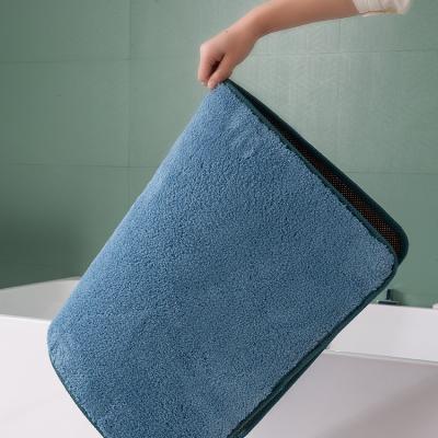 China Sale Solid Color Fine Workmanship Bath Mat Quick Dry Anti Slip Anti Slip Washable for sale