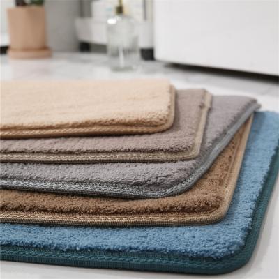 China Washable Soft Non-slip Shaggy Floor Carpet Bath Mats Thick Shower Cover Plush Microfiber Water Absorbent for sale