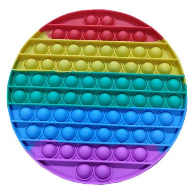 China Morden Jumping New Rainbow Big Big Mini Jumbo Bubble Silicone Toy Snap Sensory Push It Wiggle Toy For Kid for sale