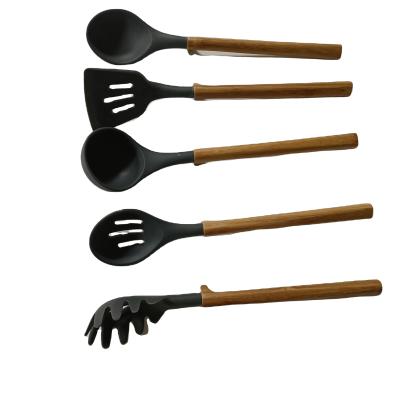 China 2021 Sustainable Hot Sales Nature Walmart Wooden Cookware Set 8 Pieces Set Wooden Spoons And Spatula Cookware for sale