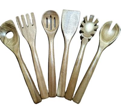 China Sustainable Hot Wholesale Customized Wooden Cutlery Kitchen Spatula Bamboo Kitchen Set Cooking Ware Accessories for sale