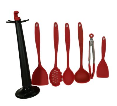 China Sustainable 6 Pieces In 1 Set Kitchen Gadgets Tools Rack Kitchenware Spatula Silicone Cookware Set for sale