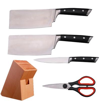 China OEM Sustainable Hot Sales Kitchen Supplies Knife Set Kitchen Scissors With Storage Kitchen Accessories Family Wooden Baking for sale