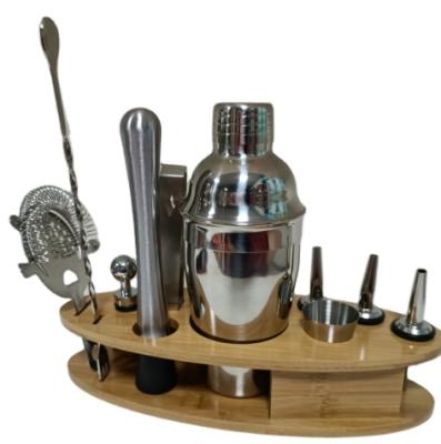 China 2021 Sustainable Amazon Home Bar Boston Stainless Steel Mixer Set 11 Piece Bar Mixer Kit Glass Cocktail Shaker for sale