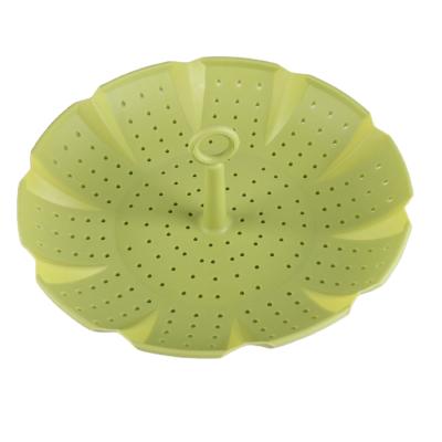 China Silicone Food Steamer Basket Net Steamer Kitchen Tools Viable Folding Expandable Vegetable Steaming Instruments for sale