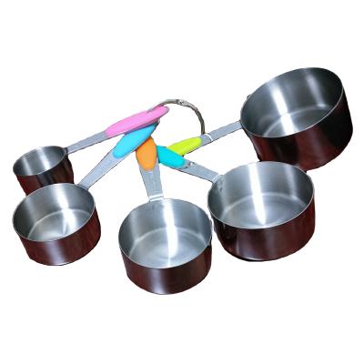 China Sustainable Amazon direct-selling stainless steel measuring cup 5 pieces measuring cup set kitchen cooking tools for sale