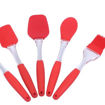 China Sustainable Baking Scraper Cake Spatula Butter 5 Pcs Rubber Set Oil Brushes For Cake Bread Butter BBQ Brush for sale