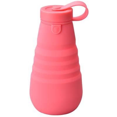 China Viable New Style Free Natural Colorful Silicone 500ml Collapsible Water Bottle for sale