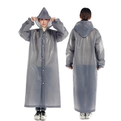 China Hot Selling Eva Hiking Poncho Rain Coat Long Raincoat Waterproof For Adult Women for sale