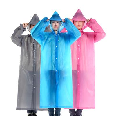 China Hot Selling 100% Reusable Outdoor Adult Waterproof EVA Raincoat Raincoat for sale