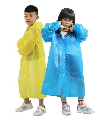 China Hot Selling Rainproof EVA Fabric Different Color Ponchos Kids Raincoat With Hood for sale