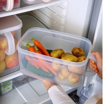 China 4L Refrigere Food Fruit Grains Rice Storage Bins Home Kitchen Plastic Storage Bins Airtight Food Storage Container Office Use for sale