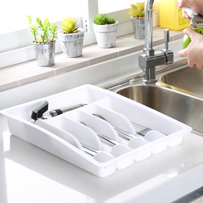 China Creative Stocked Bedroom Kitchen Cutlery Tray Cabinet Drawer Divider Organizer For Utensil Kitchen Cutlery Drawers Plastic Organizer for sale