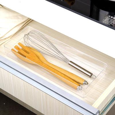 China Kitchen Viable Creative Different Acrylic Cutlery Combination Room Divider Drawer Organizer Clear Plastic Tray for sale