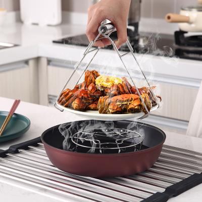 China Kitchen Viable Creative Tool Stainless Steel Home Serving Tongs Multifunctional Anti Scald Pan Tongs Dish Bowl Serving Clip for sale