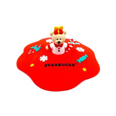 China Agriculture Cartoon Silicone Cup Lids Anti-dust Seal Cup Bowl Cover MIT Deckel Glas Silica Gel Fruit Drink Coffee Airtight Cover for sale